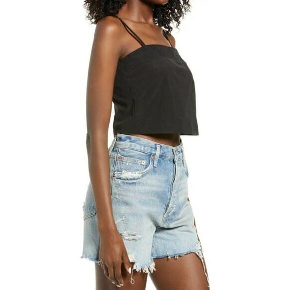 NWT VERO MODA Giana Woven Crop Cami In Black size XL - Picture 2 of 5